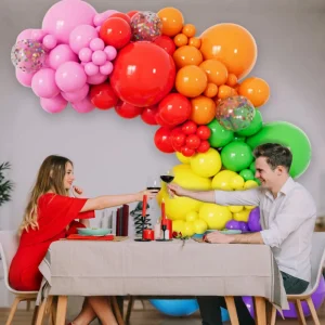 Vibrant Colorful Feista Mexican Party Supplies Rainbow Mexican Theme Balloon Garland for Kids Adults Birthday Party Ramadan