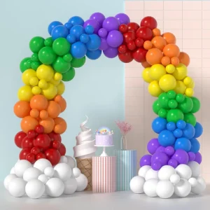 Vibrant Colorful Mexican Party Supplies Rainbow Mexican Theme Balloon Garland Kits for Kids Adults Birthday Parties