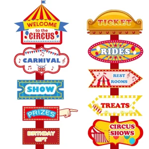 Vietnam Welcome Sign Circus Carnival Party Direction Signs Decor for Party Decoration