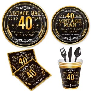 Vintage 40th Birthday Party Supplies 40th Birthday Decorations for Men Party Decorations 40th Birthday Party Supplies