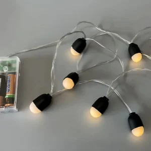 Vintage Frosted Bulb LED String Lights Battery Operated Lights for Holiday Home Party Decor