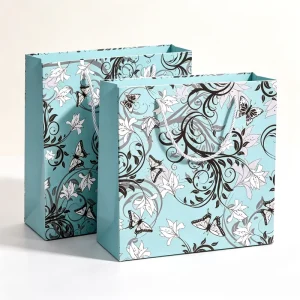 Vintage Rococo Scroll Bag Blue Black Floral for Luxury Jewelry Perfume Packaging Boxes Custom