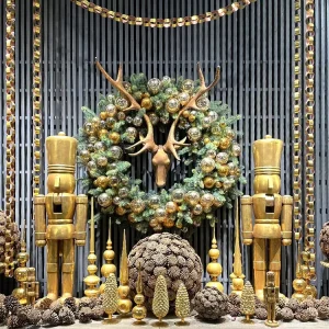 Vintage Style Festival Holiday Christmas Decor Golden Nutcracker Soldier Decorations