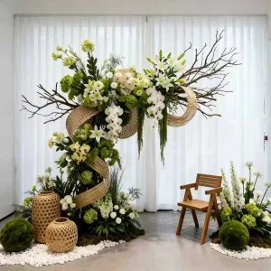 Vintage Wedding Decorations New Arrival Stage Decoration for Wedding Large Flowers Decoration Wedding Hanging Backdrop Decor