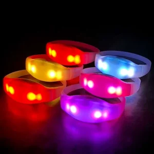Voice Activated LED Silicone Bracelet with Multiple Color Temperatures for Concert Cheering Parties Party Light