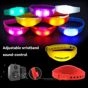 Voice Control LED Bracelet Rhythm Sync Music Activated Wristband Party Accessories Led Concert Bracelets