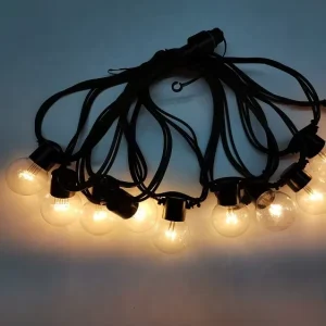 WENDA High Quality IP44 G45 Festoon Lights 5M Low Voltage 24V 3.5W CRI80 Christmas LED Warm Cold White 30000 Hours Rubber Cable