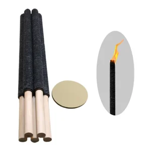 WT-60 Eco-friendly Wooden Torch Light with Paraffin Wax for Outdoor Fire Starting Camping Graduation Valentine’s Day Christmas