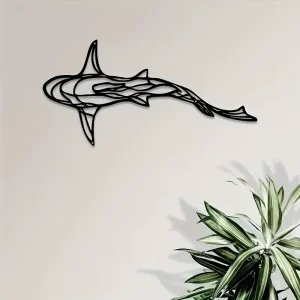 Wall Art Decor Shark Pendant Minimalist Wall Art Metal Ironwork Wall Decor