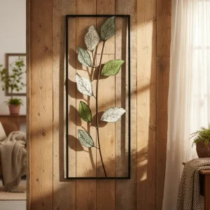Wall Decor Metal Countryside Style Home Accent 30.48*3.18*76.2CM Rustic Black White Metal Wall Decor for Entryway