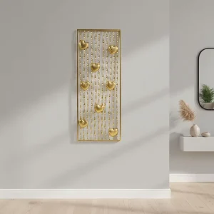 Wall Decor Metal Customized Home Accent 36.2*3.18*90.81CM Shiny Gold Entryway Metal Wall Decoration for Home Luxury