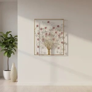Wall Decor Metal Home Accent 59.69*4.45*71.76CM Grey White Gold Metal Wall Decor for Home Luxury