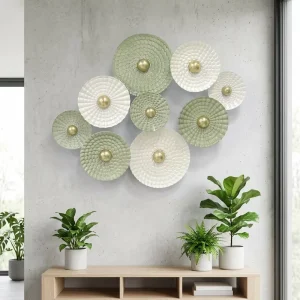 Wall Decoration Items Manufacturer Sale Home Accent Brown White Gold Metal Wall Decorations for Home Luxury