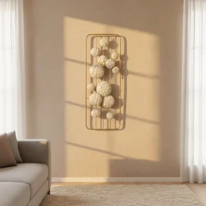 Wall Decoration Wall Home Accent 31.75*5.72*85.73CM Grey Gold Modern Metal Wall Decor Home Luxury
