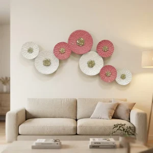 Wall Decoration Wall Home Accent 92.71*5.08*43.18CM Grey White Metal Wall Decoration for Home Luxury