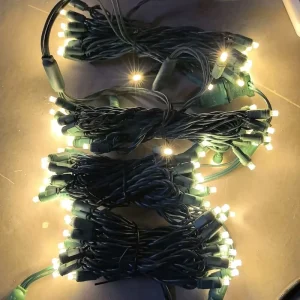 Warm White 5mm Conical IP65 Rated PVC LED Christmas String Lights for Plug for Landscape Outdoor Holiday Tree Decorations