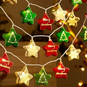 Warm White 6M 40LED Christmas Star String Light USB Powered Holiday Ambient Lighting Outdoor Pavilion Decor