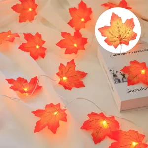Warm White LED Flower Shape Fairy String Lights 3m/6m Length Halloween Thanksgiving Autumn Fall Home Garden Party Decoration