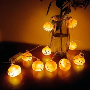 Warm White LED Holiday Decorative Lights Halloween Pumpkin String Lights 3 Meters 20 Pieces