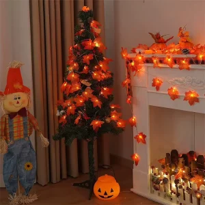 Warm White LED Simulation Maple Leaf Lamp String Christmas Twinkle Decorative Lights Valentine’s Day Gifts