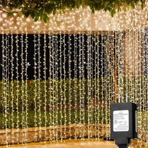 Warm White Yard Outdoor Christmas Garden IP44 Landscape Lights Holiday Connectable Commercial Decorative LED Curtain Lights