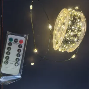 Waterproof Christmas Festival 30M 50M 100M 200M Remote Control 8Modes Warm White Wire LED String Fairy Light Christmas Tree