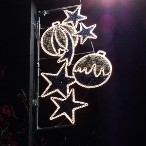 Waterproof Christmas Pole Motif Light LED Outdoor Street Decoration Commercial Landscape Holiday Festival Lighting