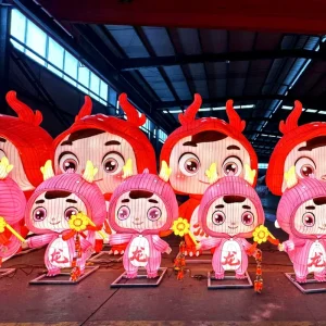 Waterproof Handmade Chinese Traditional Silk Lantern for Festival Light Shows & Outdoor Decorations
