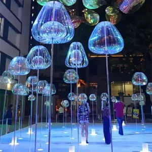 Waterproof IP65 3D LED Rechargeable Jellyfish Balloon Christmas Festival Exterior Decoration Lights with Remote Control Dimmable