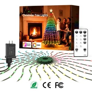 Waterproof IP65 LED String Lights RGBIC Warm White for Christmas Tree Display and Home Wedding Party Decoration