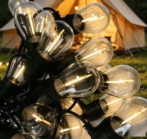 Waterproof IP65 Outdoor Festoon Lights E27 String Light S14 Bulb Commercial Grade 15 LED Edison Bulbs S14 String Lights Outdoor