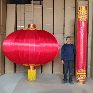Waterproof Outdoor Large Foldable Traditional Japanese Chinese New Year Festival Red Silk Paper Lantern Decorations
