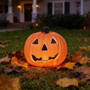Waterproof Plastic LED Pumpkin Light Battery Operated for Halloween Outdoor Garden Decor