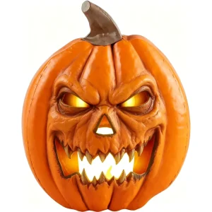 Weatherproof Resin Halloween Jack O Lantern Candle Holiday Pumpkin Decor