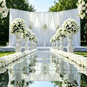 Wedding Aisle Runner Reflective PVC Mirror Carpet Gold Silver Rug Event Party T Stage Decoration