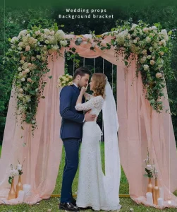 Wedding Arch Decor White Metal Balloon Stand Flower square Arch Iron Doors for Wedding Party Decoration