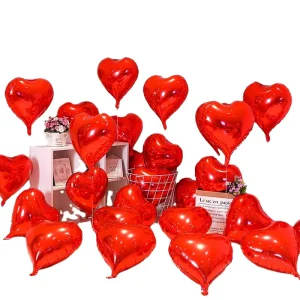 Wedding Bachelorette Valentine’s Day Bridal Shower Event Festive Party Backdrop Decoration Supplies 18 inch Mylar Heart Balloon