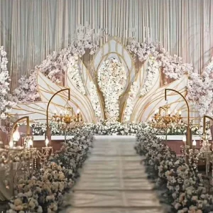 Wedding Backdrop Decoration Iron Arch Floral Wings Backdrop Screen Large Stage Decoration for Wedding