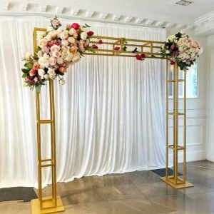 Wedding Ceremony Supplies Gold Stainless Steel Balloon Flower Decoration Backdrop for Wedding Events