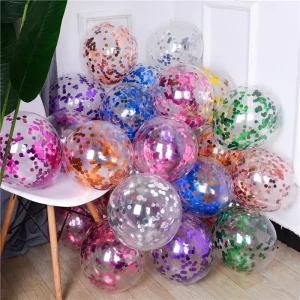 Wedding Decoration Birthday Party Decoration 12 inch Paper Sequin Balloon Material Golden Bubbles Confel Balloons