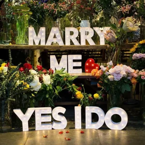 Wedding Decoration Lights Propose Marriage Backdrop 60cm Large LED Letter for Wedding LED Lights