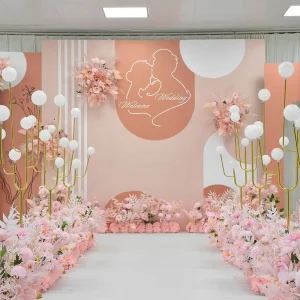 Wedding Decoration Pink Artificial Flower Floor Row Hanging Flowers