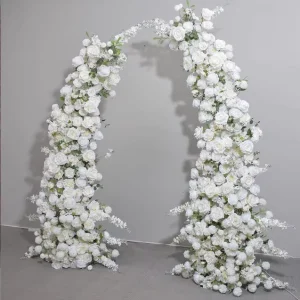 Wedding Decoration Red Roses White Pink Cowhorn Flowers Party Backdrop Wall Artificial Wedding Arch Garlands & Wreaths