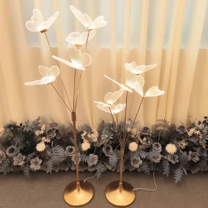 Wedding Decoration Supplies 5 Head Brushed Butterfly Acrylic LED Road Guidance IP65 Rated AC 110 220V Warm White Durable Eco Friendly