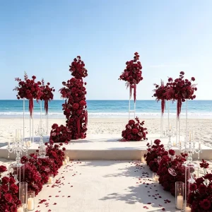 Wedding Decoration & Supplies High End Silk Red Rose Flower for Family Wedding and Festival Decorations