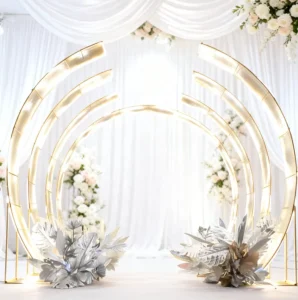 Wedding Decoration Supplies Large Wrought Iron Metal Wedding Arch Elegant Backdrop Decoration Sun Board Ornaments Welcome Area Layout Props