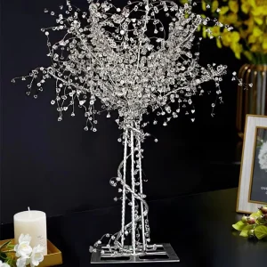Wedding Decoration Supplies Modern Customized Wedding Props Stage Decoration Table Centerpieces LED Light Crystal Tree
