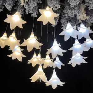 Wedding Decoration Supplies Wedding Ceiling Lighting Wedding Lily Flowers Ceiling 10 Head Milk White Pendant Wedding Event Stage Decoration Light