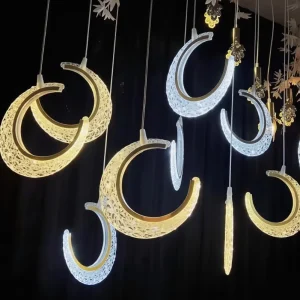 Wedding Decoration & Supplies wedding decoration & supplies Wedding Light Acrylic 10 Head 5 Head Moon Chandelier Hall Stage Decoration LED Ceiling Pendant Light for Party Wedding