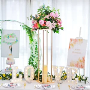 Wedding Decoration with Golden Iron Frame Flower Wedding Props Flower Stand for Decor Event